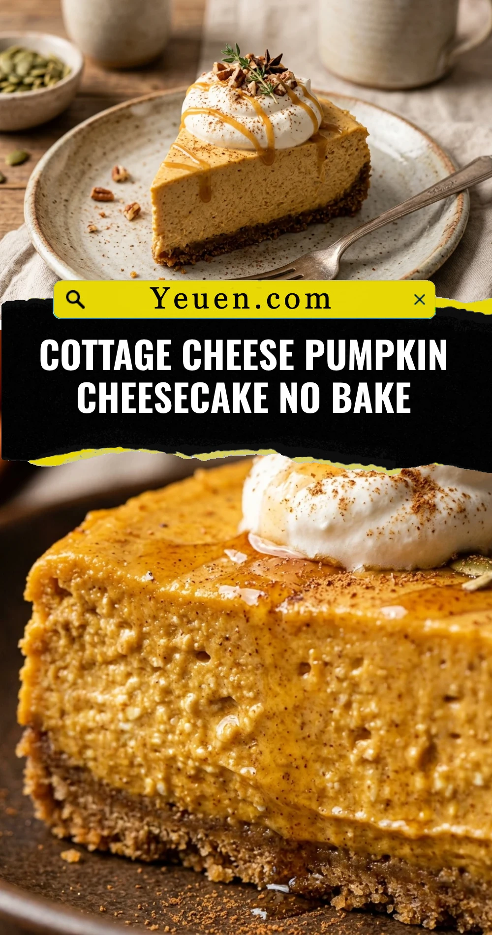 Cottage Cheese Pumpkin Cheesecake No Bake