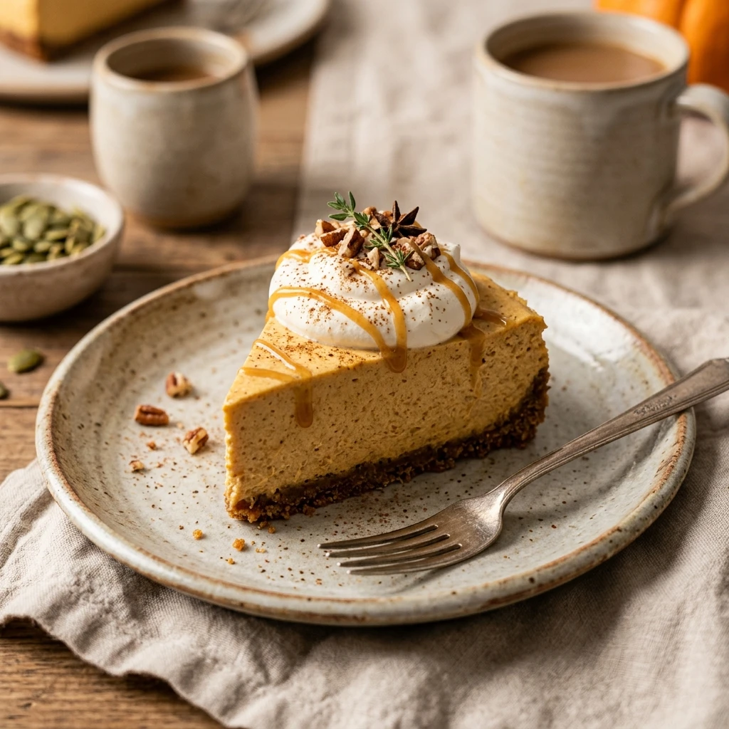 Cottage Cheese Pumpkin Cheesecake No Bake