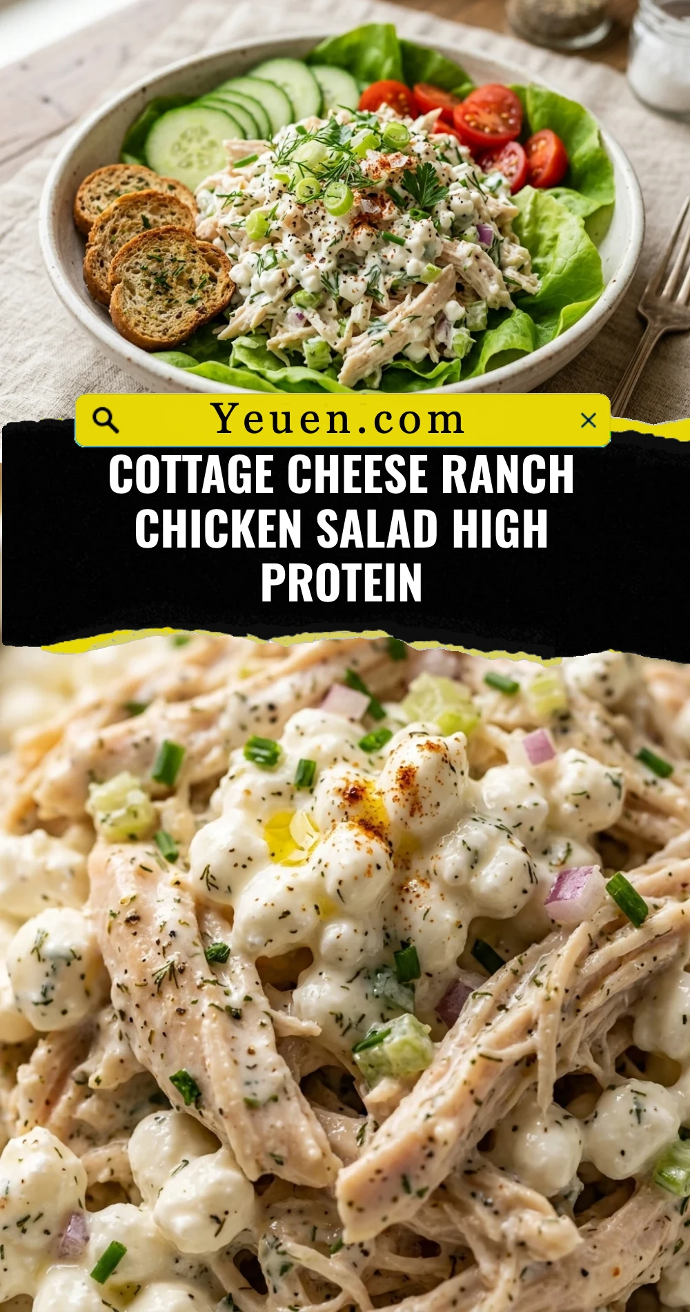 Cottage Cheese Ranch Chicken Salad High Protein