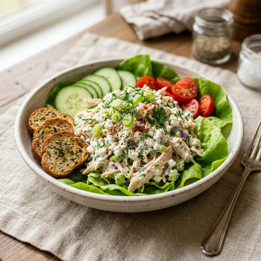 Cottage Cheese Ranch Chicken Salad High Protein