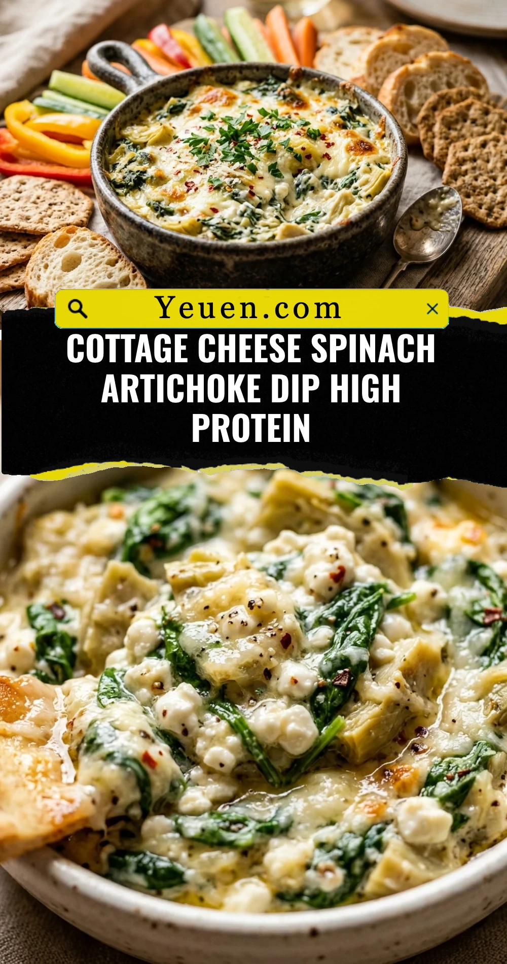 Cottage Cheese Spinach Artichoke Dip High Protein