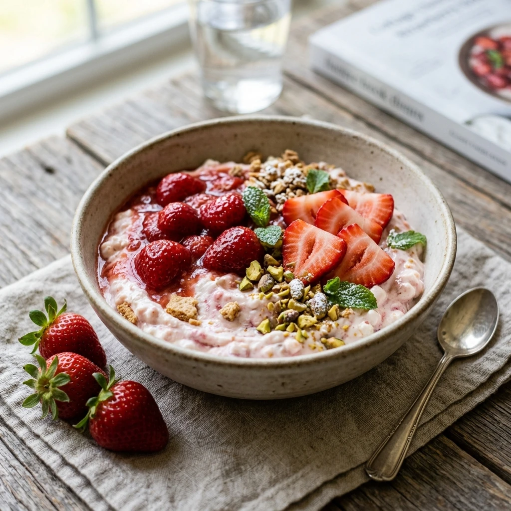 Cottage Cheese Strawberry Cheesecake Bowl