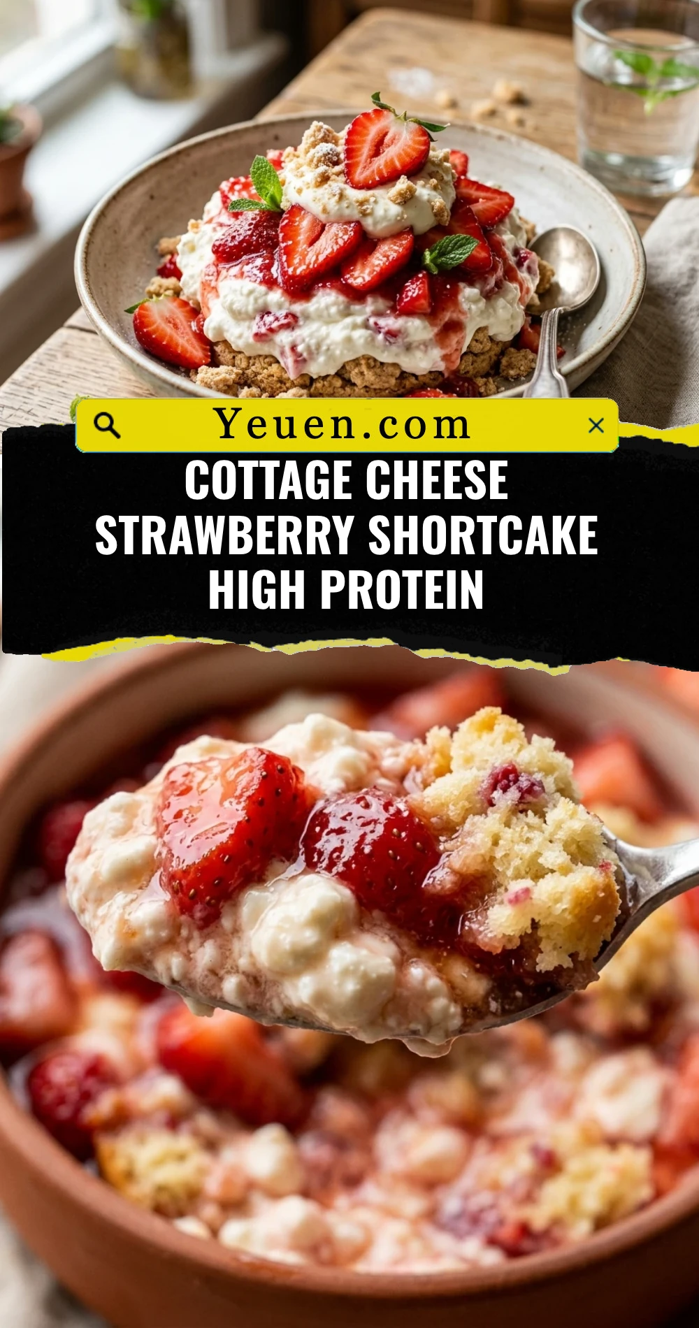 Cottage Cheese Strawberry Shortcake High Protein