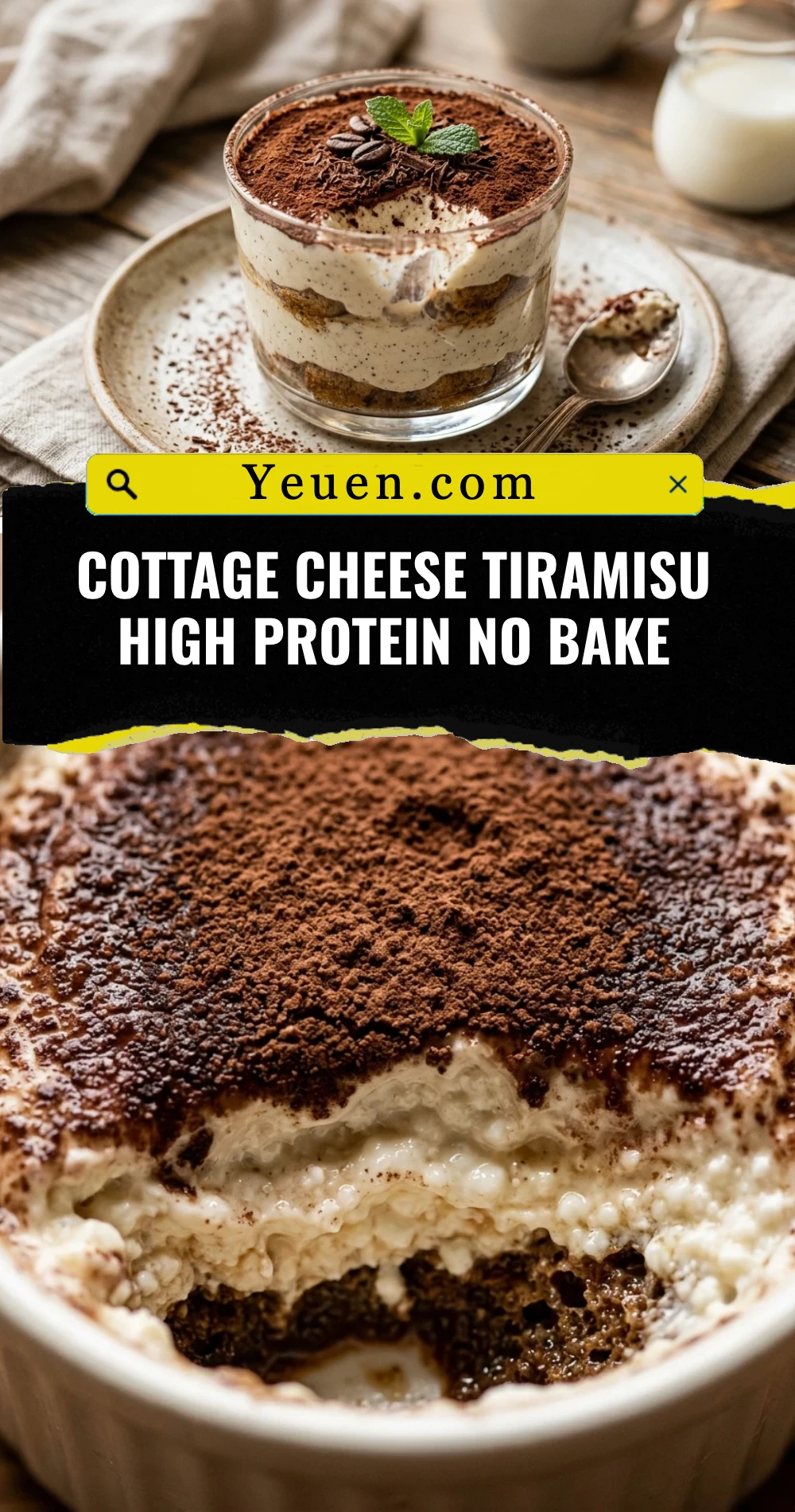 Cottage Cheese Tiramisu High Protein No Bake