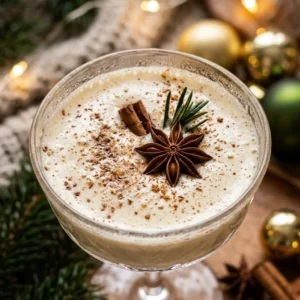 Cozy Christmas Eggnog Mocktail Easy Nonalcoholic Party Holiday Winter