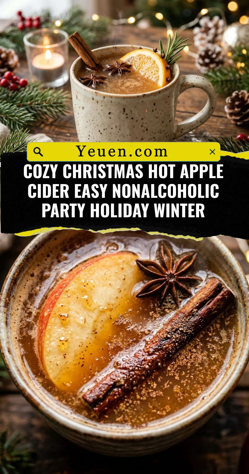 Cozy Christmas Hot Apple Cider Easy Nonalcoholic Party Holiday Winter