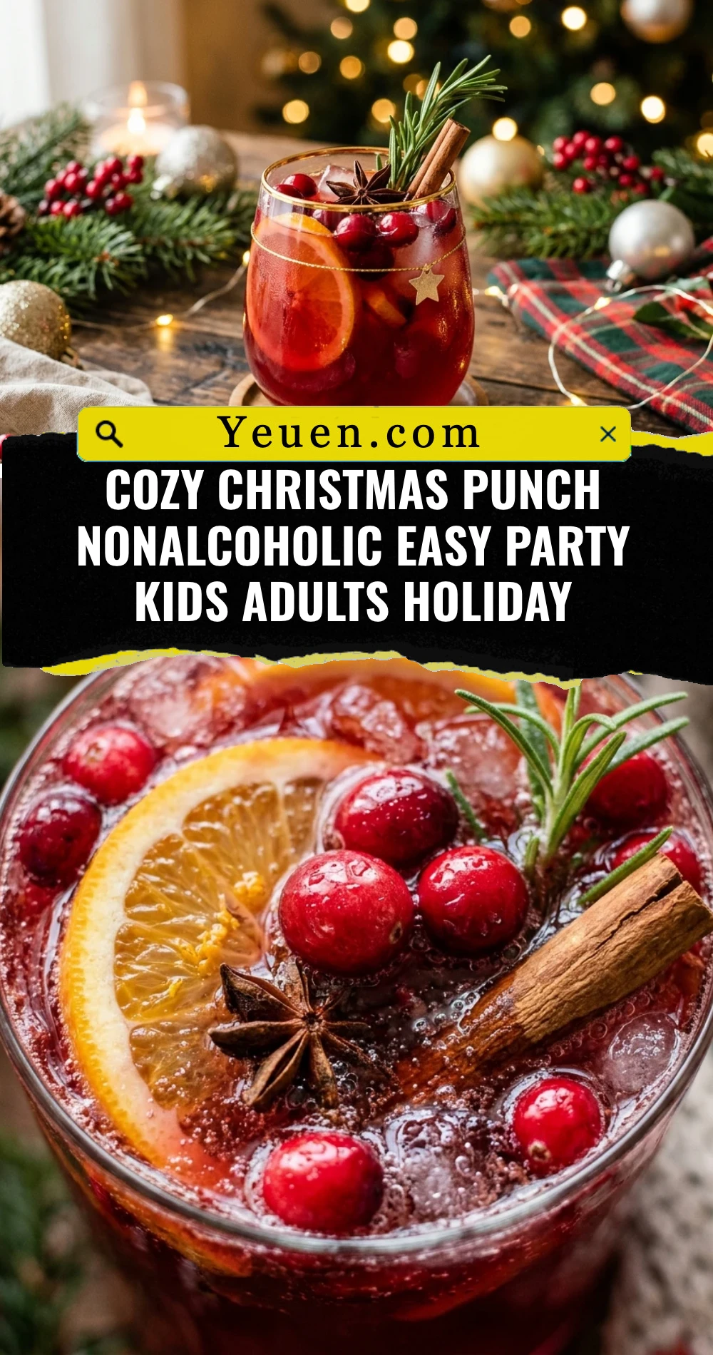Cozy Christmas Punch Nonalcoholic Easy Party Kids Adults Holiday