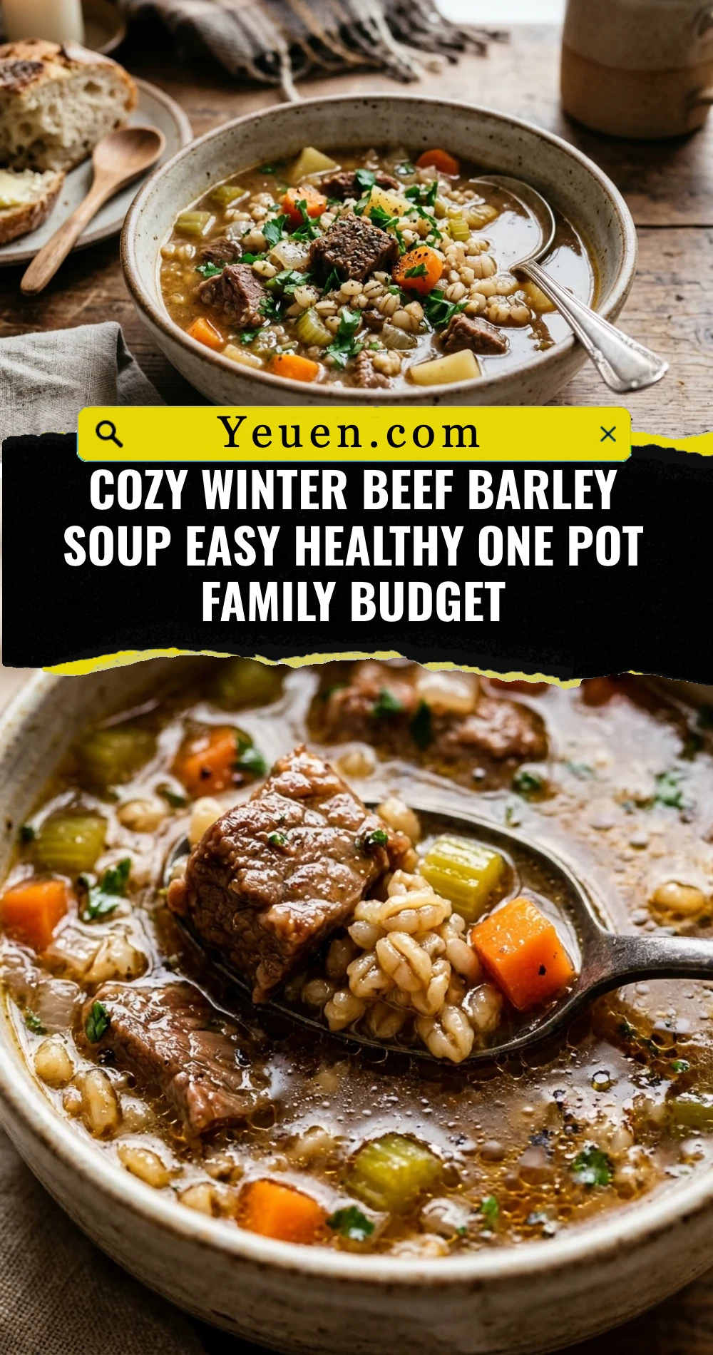 Cozy Winter Beef Barley Soup Easy Healthy One Pot Family Budget