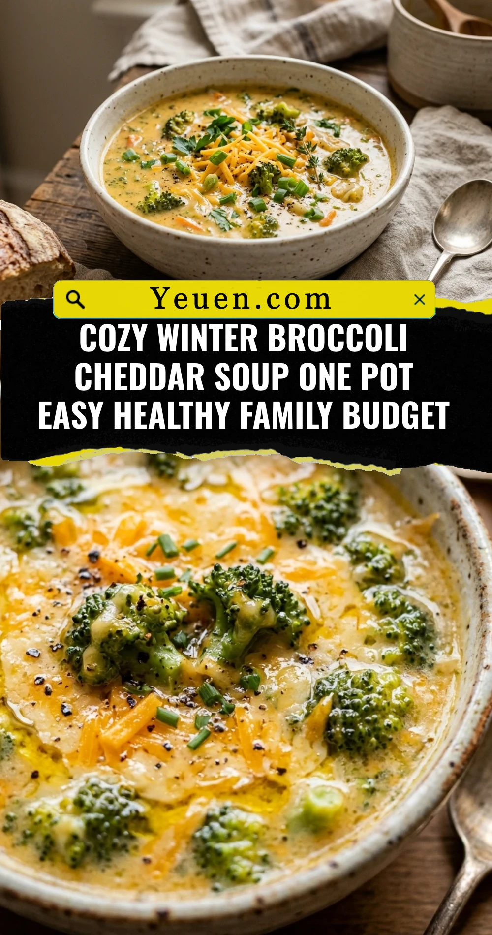 Cozy Winter Broccoli Cheddar Soup One Pot Easy Healthy Family Budget