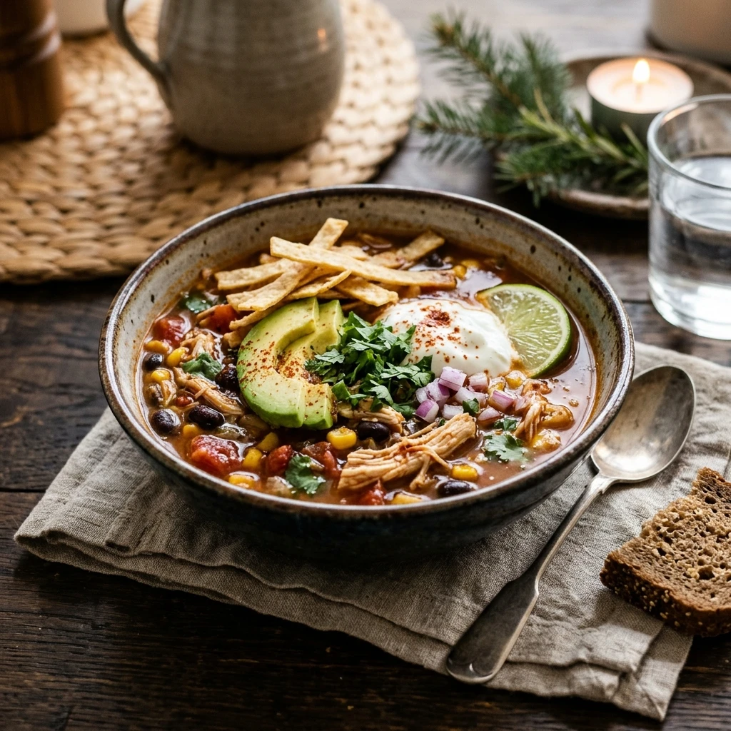 Cozy Winter Chicken Tortilla Soup Easy One Pot Healthy Family