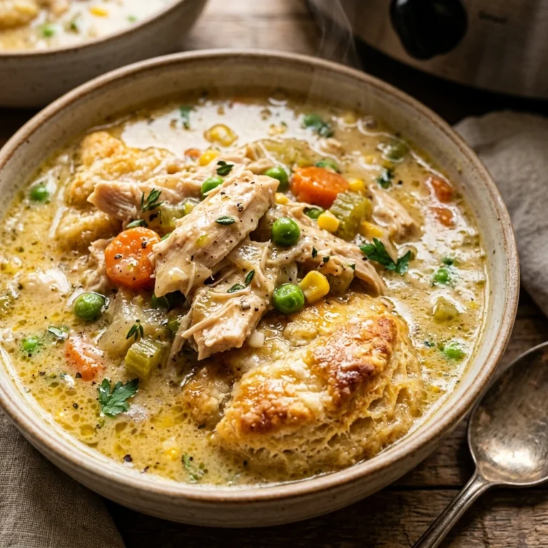 Cozy Winter Crockpot Chicken Pot Pie Soup With Biscuits Under $20 Feeds A Crowd