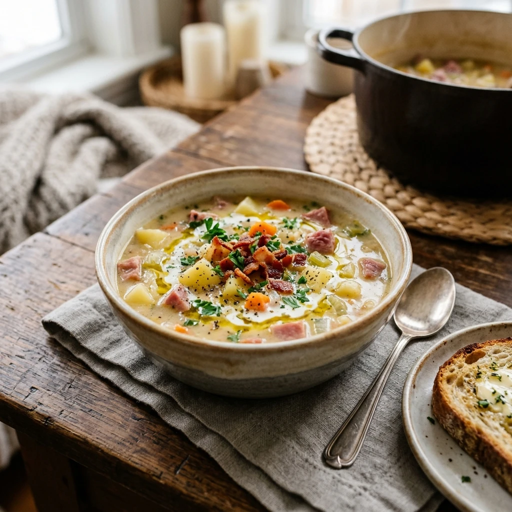 Cozy Winter Ham And Potato Soup One Pot Easy Healthy Family Budget