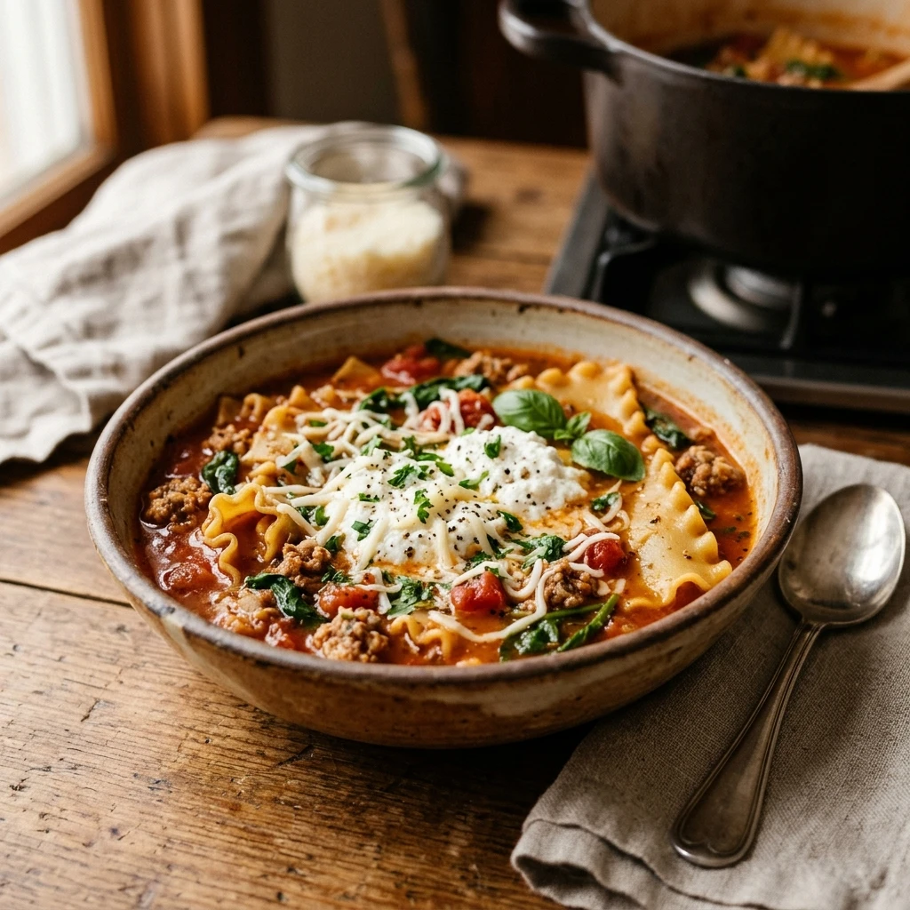 Cozy Winter Lasagna Soup Easy One Pot Healthy Family Budget