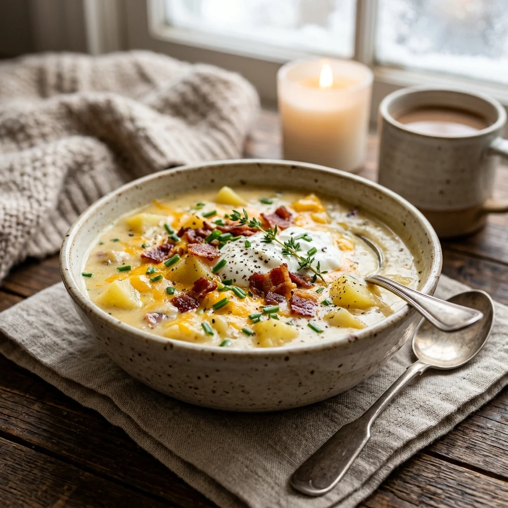 Cozy Winter Loaded Baked Potato Soup Easy Healthy One Pot Family