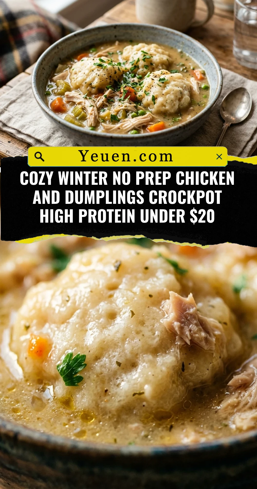 Cozy Winter No Prep Chicken And Dumplings Crockpot High Protein Under $20