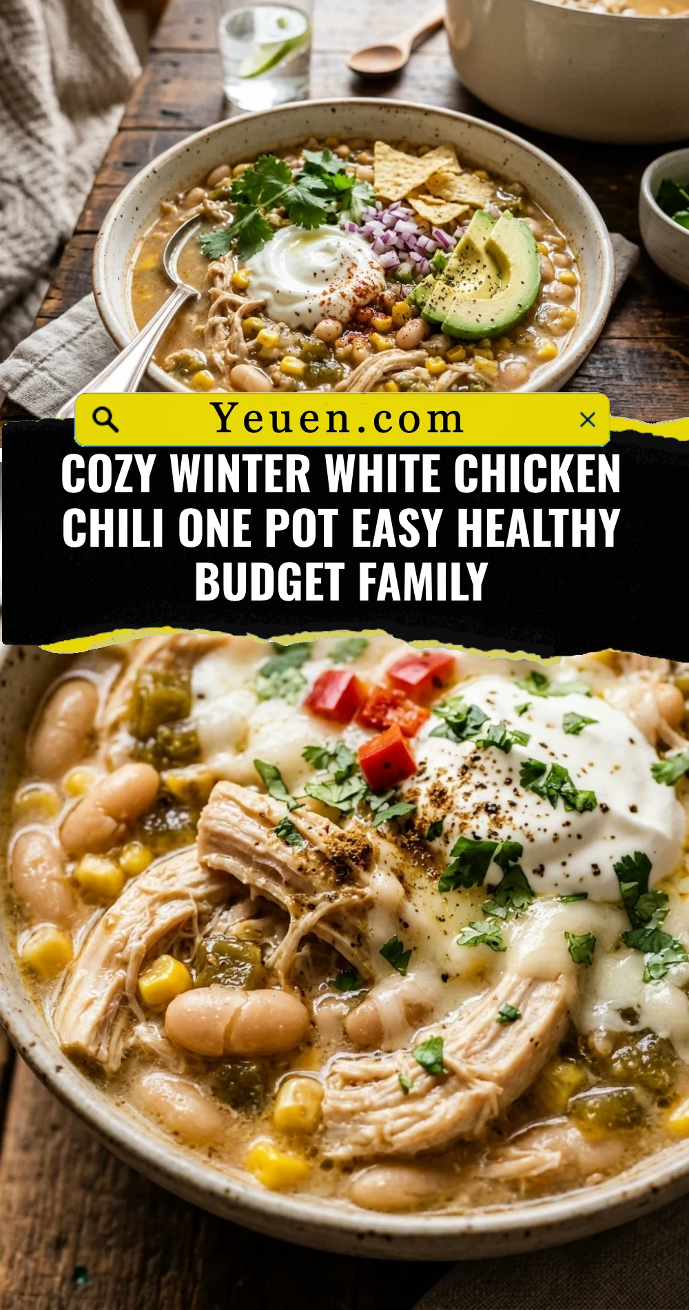 Cozy Winter White Chicken Chili One Pot Easy Healthy Budget Family
