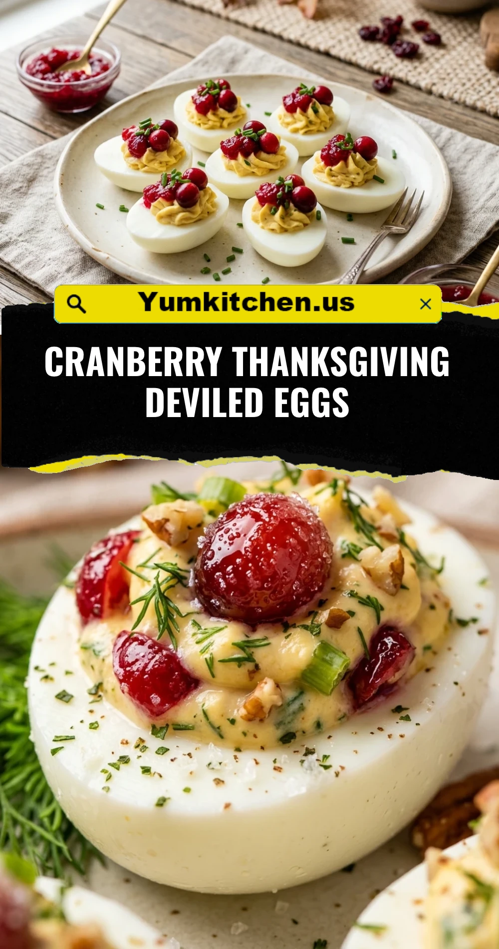 Cranberry Thanksgiving Deviled Eggs