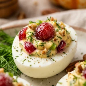 Cranberry Thanksgiving Deviled Eggs
