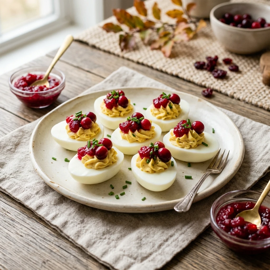 Cranberry Thanksgiving Deviled Eggs
