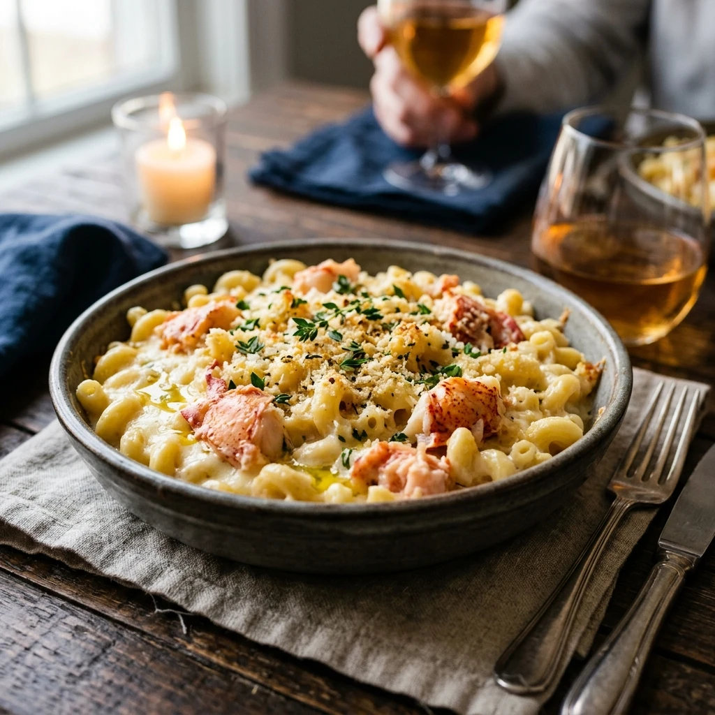 Creamiest Lobster Mac and Cheese Date Night Pasta