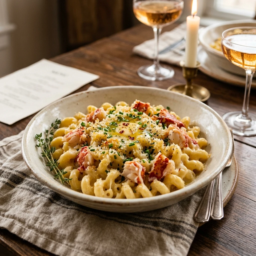 Creamiest Lobster Mac and Cheese Date Night Pasta