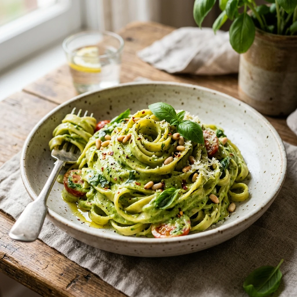 Creamy Avocado Pasta Healthy And Ready In 10 Min