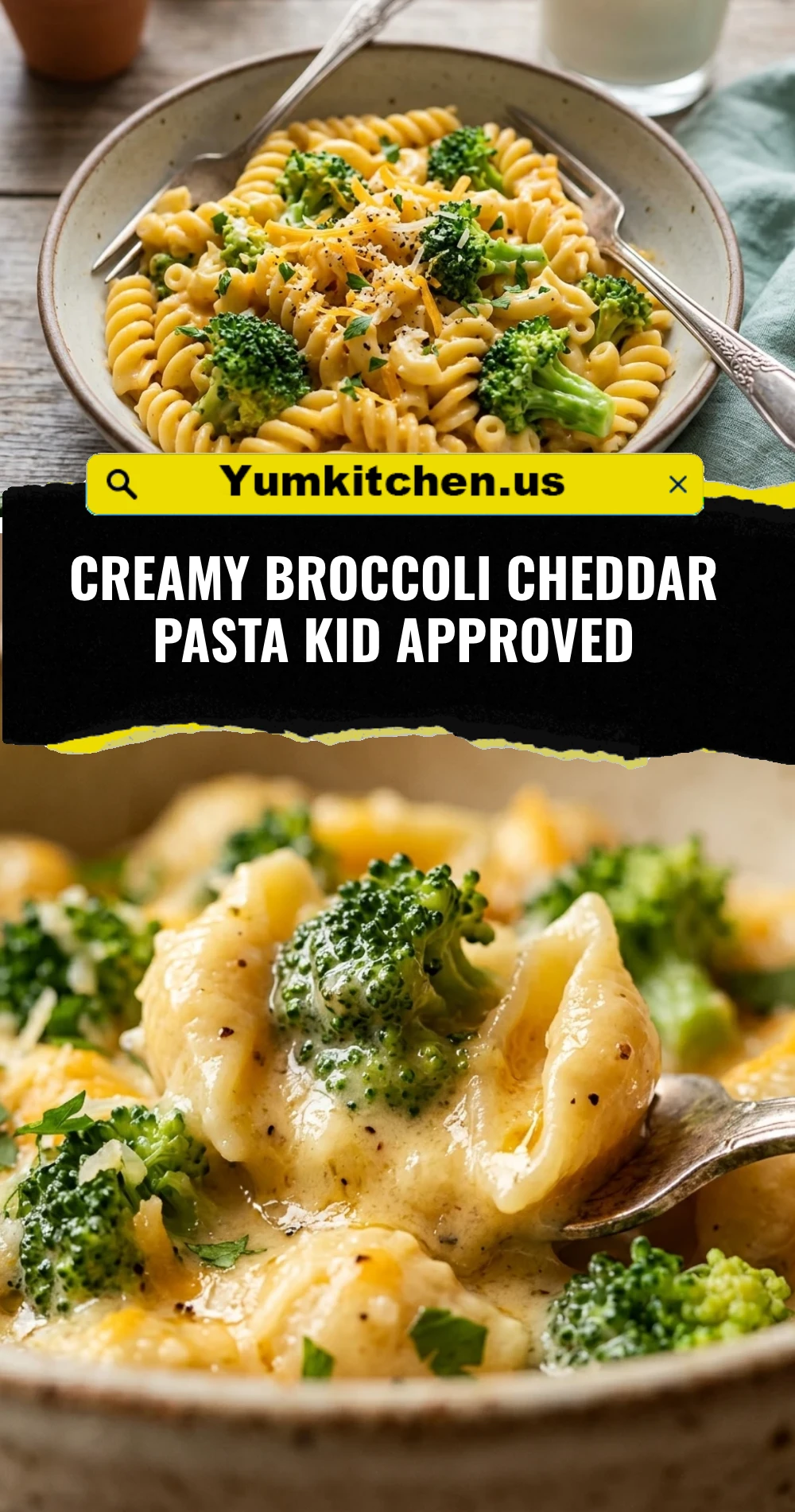 Creamy Broccoli Cheddar Pasta Kid Approved