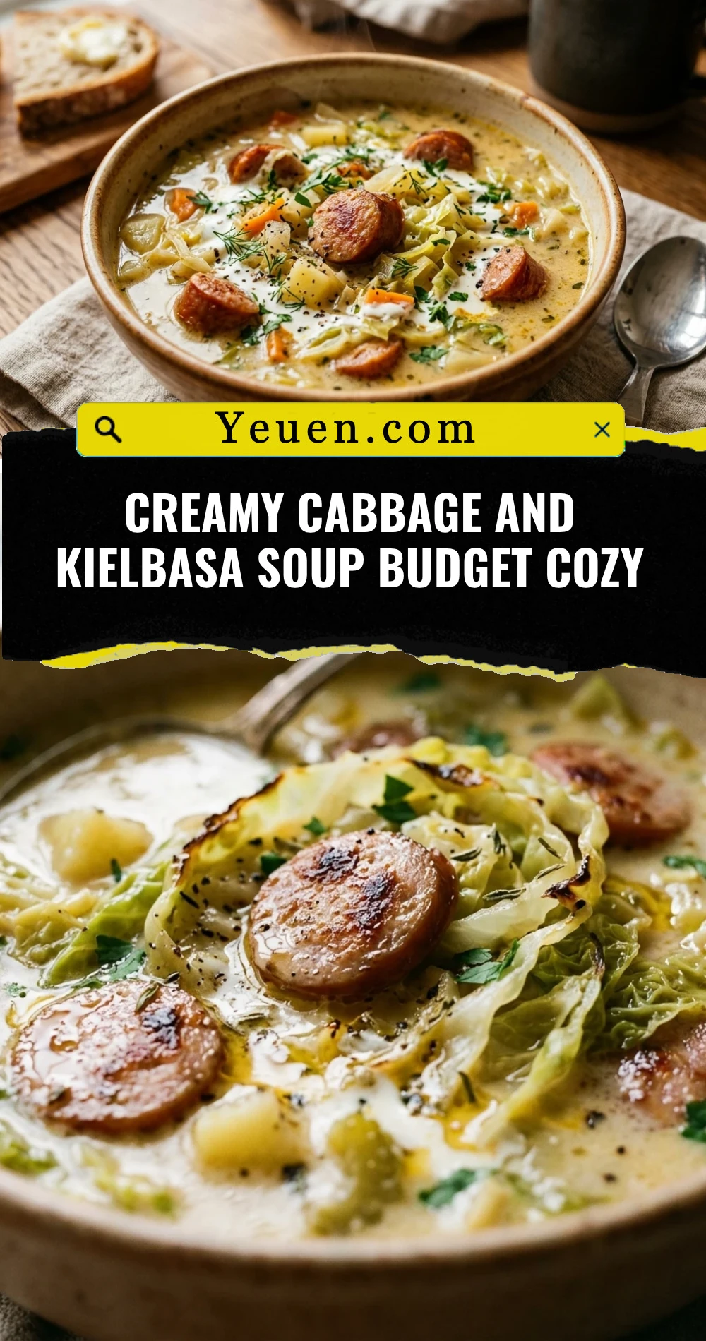 Creamy Cabbage And Kielbasa Soup Budget Cozy