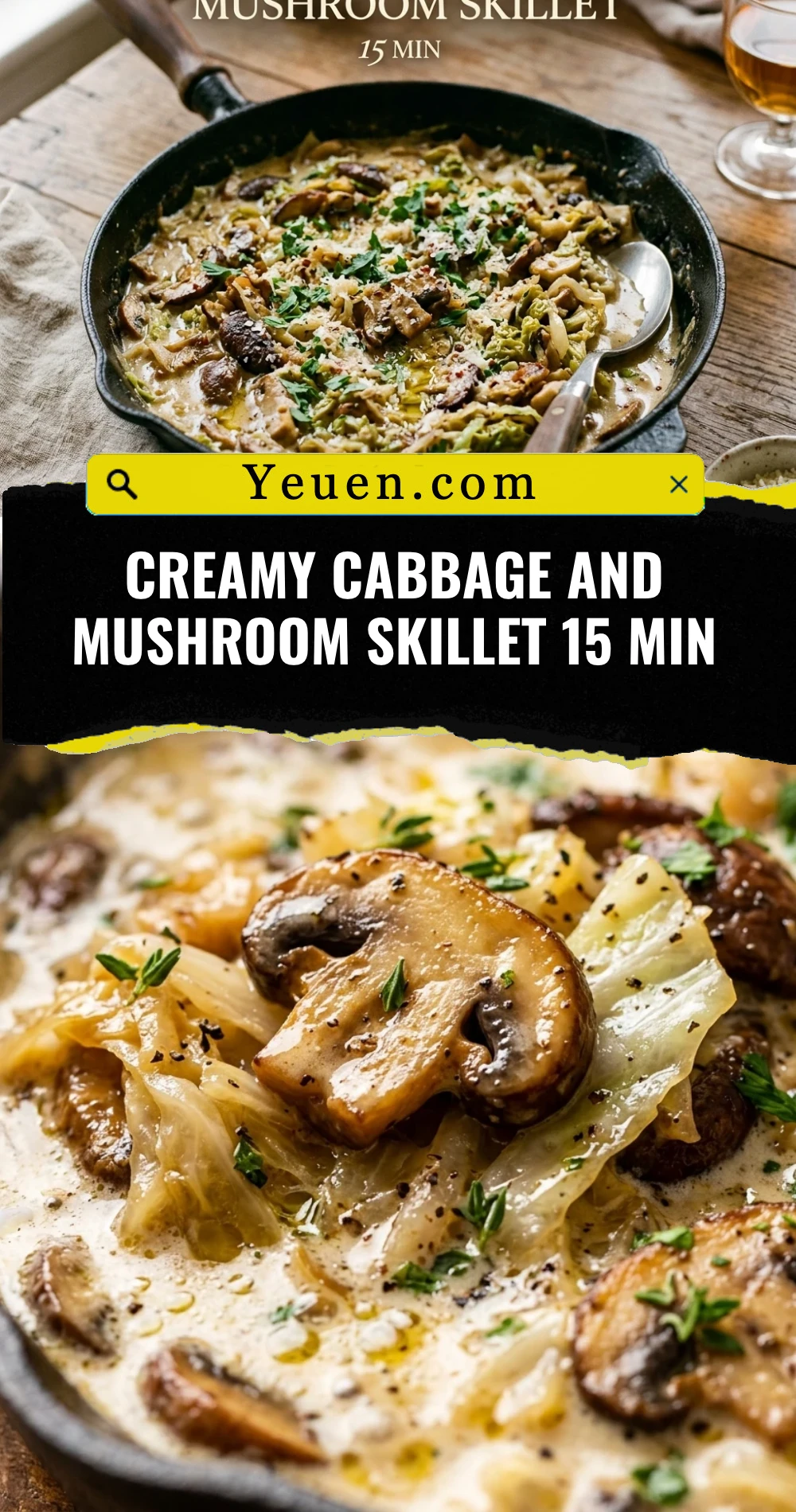 Creamy Cabbage And Mushroom Skillet 15 Min