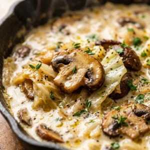 Creamy Cabbage And Mushroom Skillet 15 Min