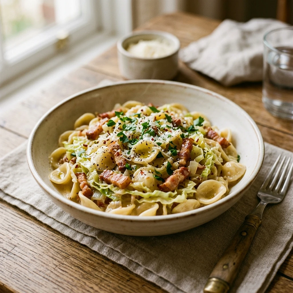 Creamy Cabbage Pasta With Bacon Budget