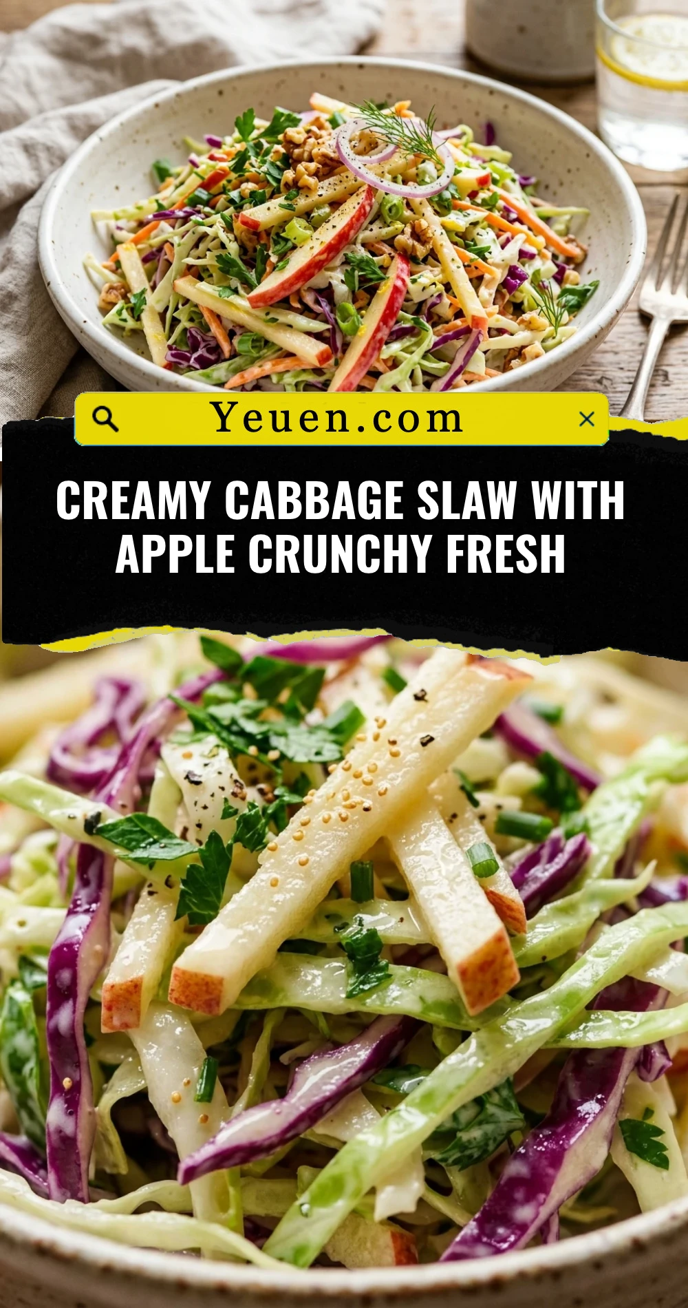 Creamy Cabbage Slaw With Apple Crunchy Fresh