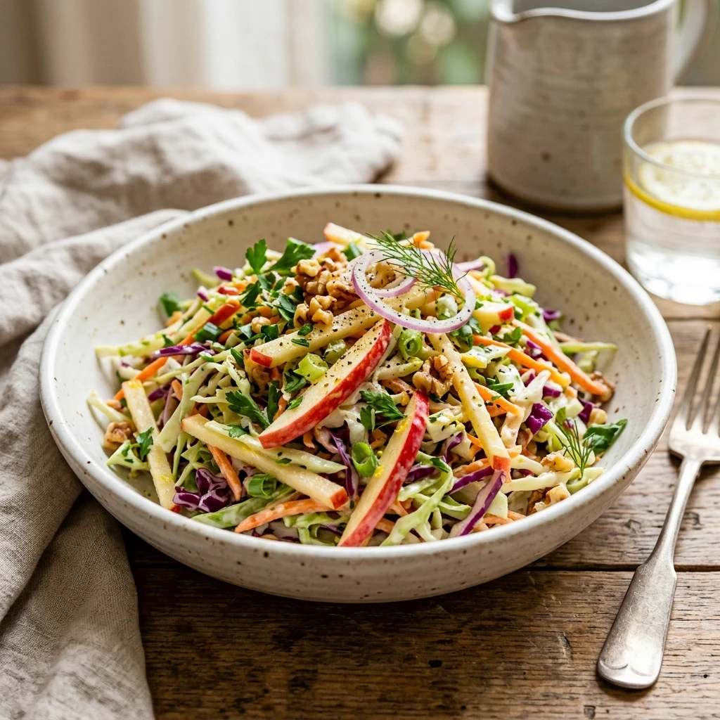 Creamy Cabbage Slaw With Apple Crunchy Fresh