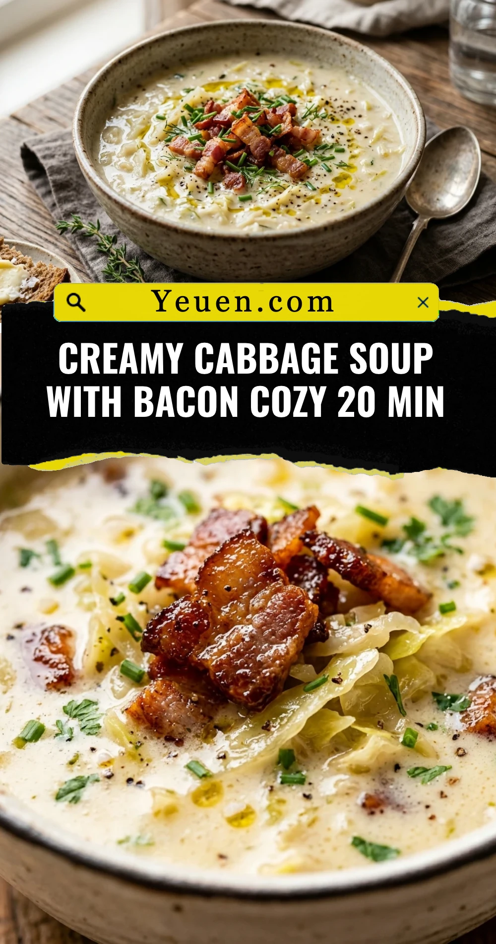 Creamy Cabbage Soup With Bacon Cozy 20 Min