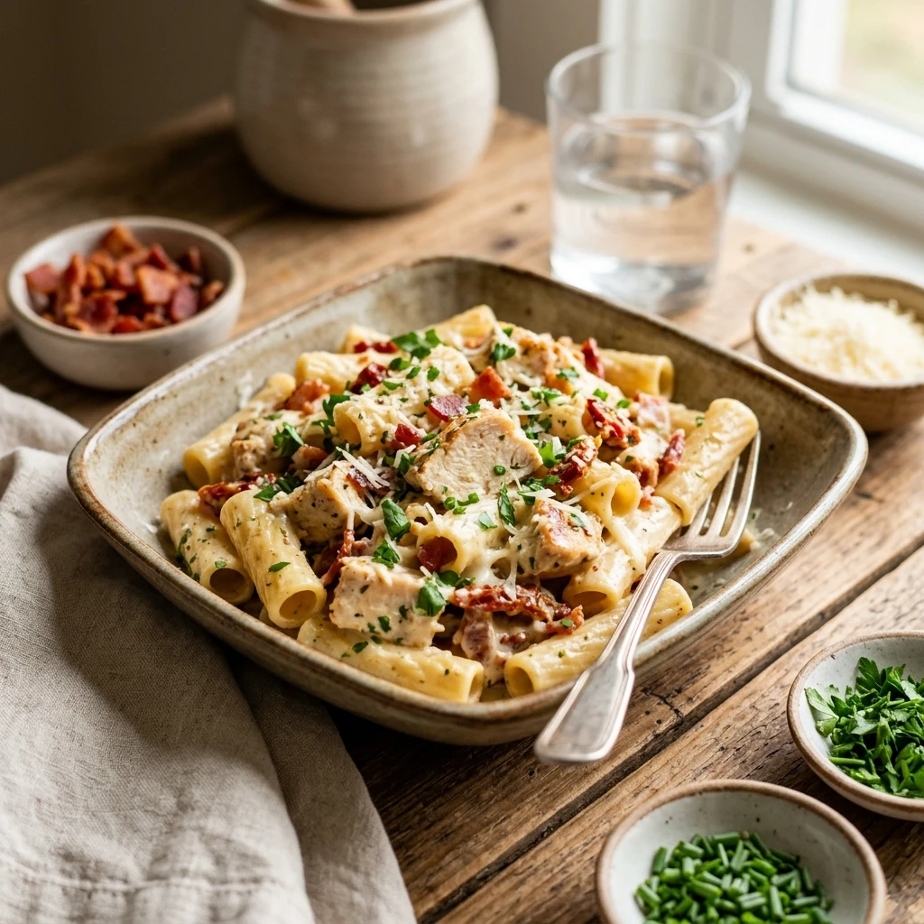 Creamy Chicken Bacon Ranch Pasta One Pot 20 Minute Cheesy Weeknight