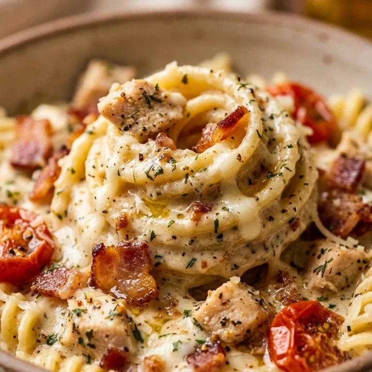 Creamy Chicken Bacon Ranch Pasta Tuscan Style