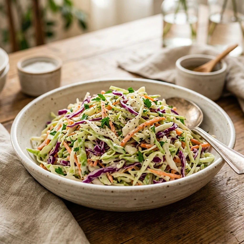 Creamy Coleslaw That Stays Crunchy Not Soggy