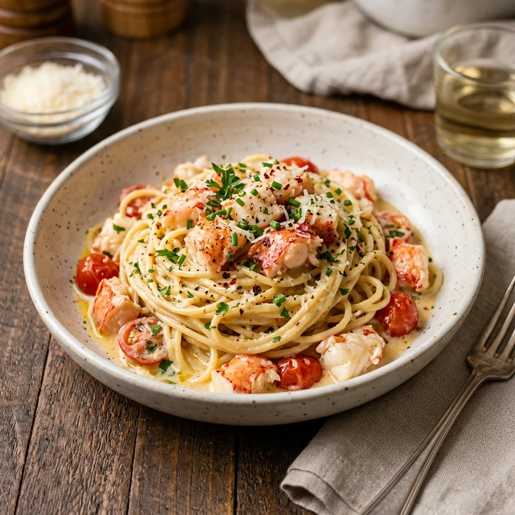 Creamy Garlic Butter Lobster Pasta 20 Minute Restaurant Style Weeknight Easy