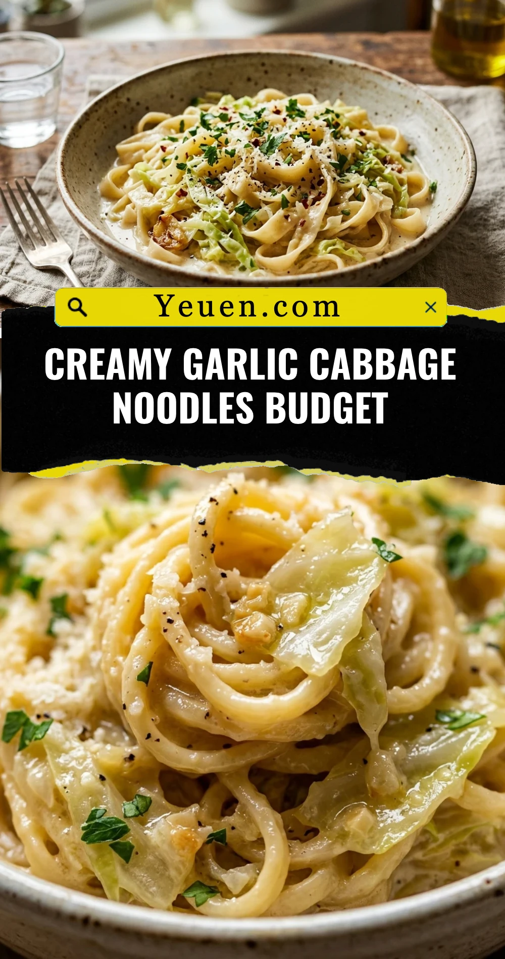 Creamy Garlic Cabbage Noodles Budget