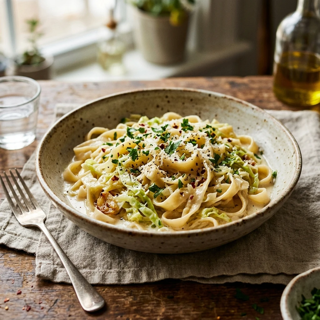 Creamy Garlic Cabbage Noodles Budget