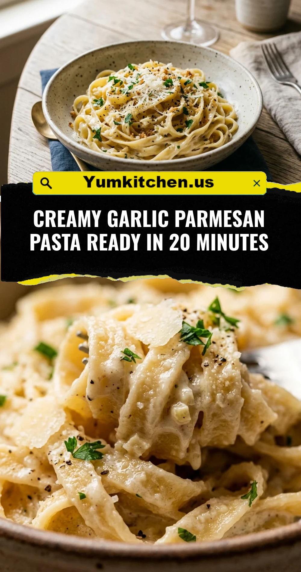 Creamy Garlic Parmesan Pasta Ready In 20 Minutes
