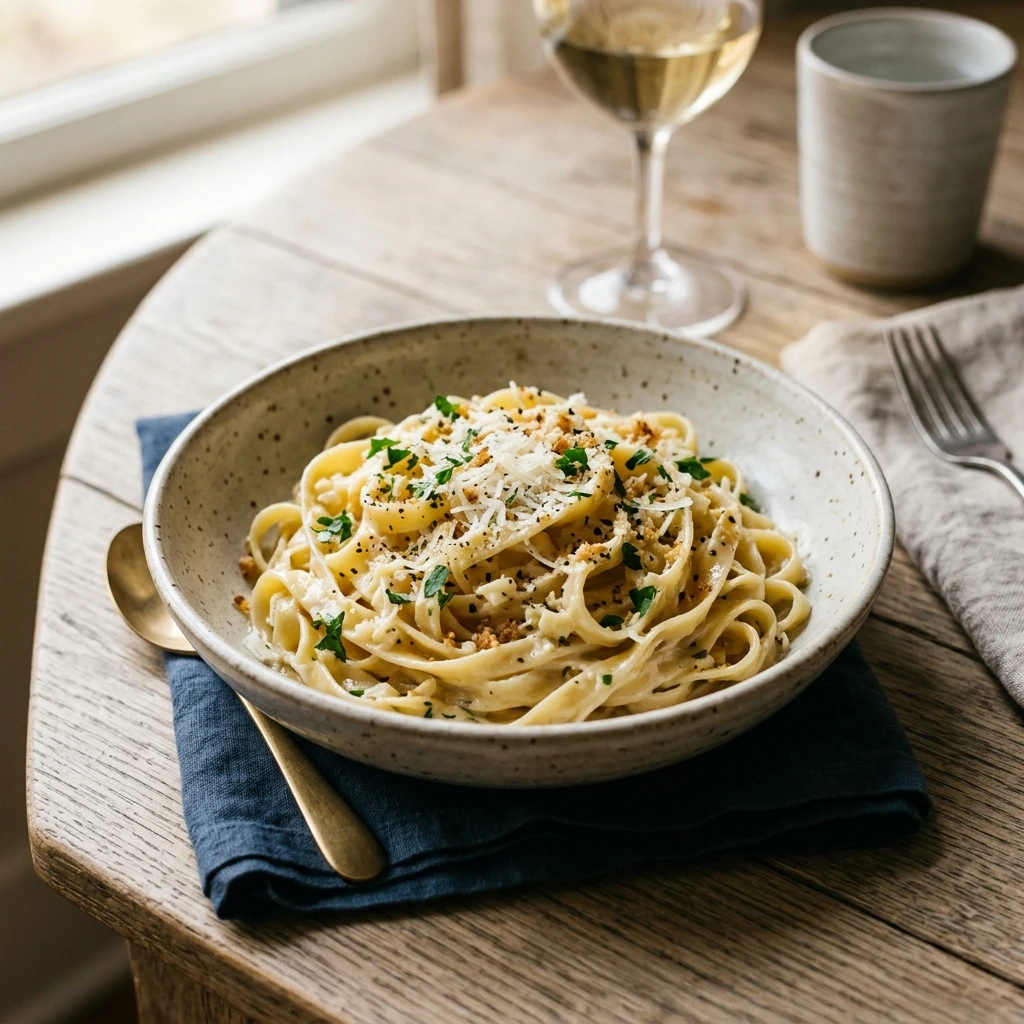 Creamy Garlic Parmesan Pasta Ready In 20 Minutes