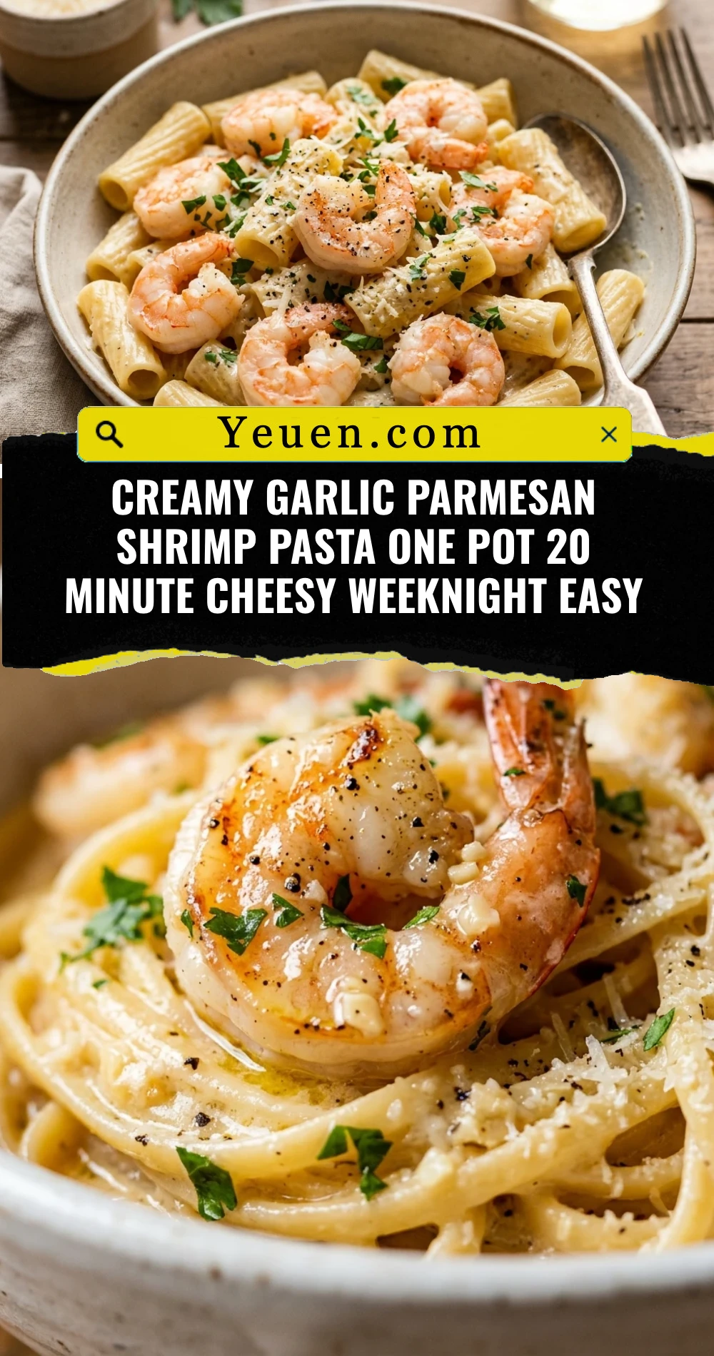 Creamy Garlic Parmesan Shrimp Pasta One Pot 20 Minute Cheesy Weeknight Easy