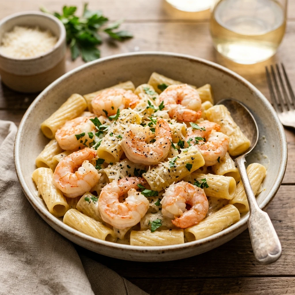 Creamy Garlic Parmesan Shrimp Pasta One Pot 20 Minute Cheesy Weeknight Easy