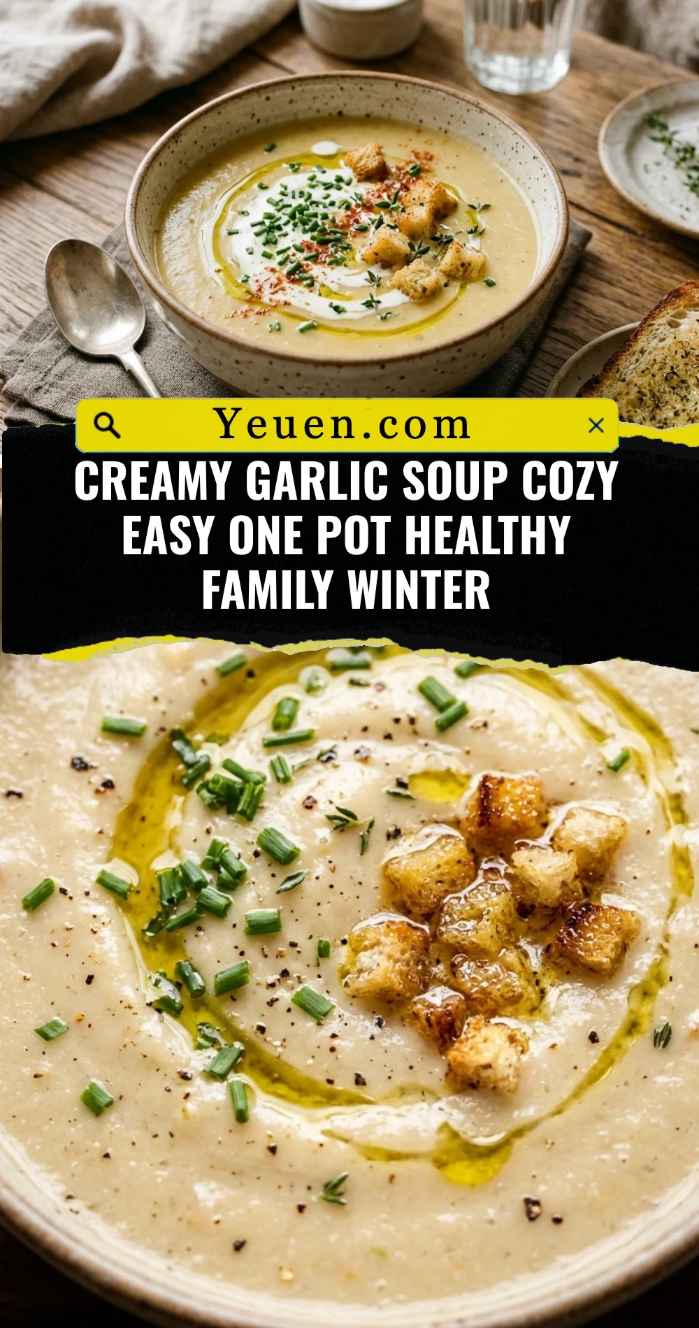 Creamy Garlic Soup Cozy Easy One Pot Healthy Family Winter