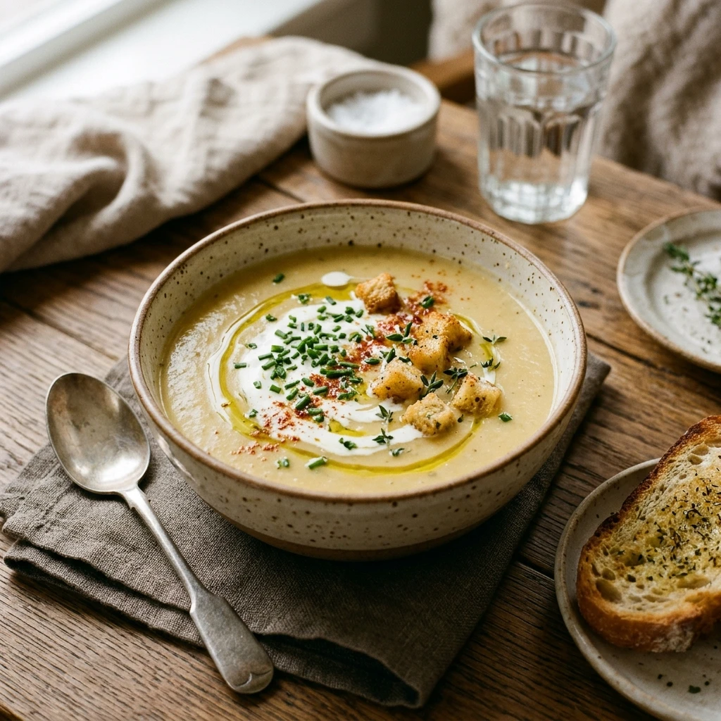 Creamy Garlic Soup Cozy Easy One Pot Healthy Family Winter