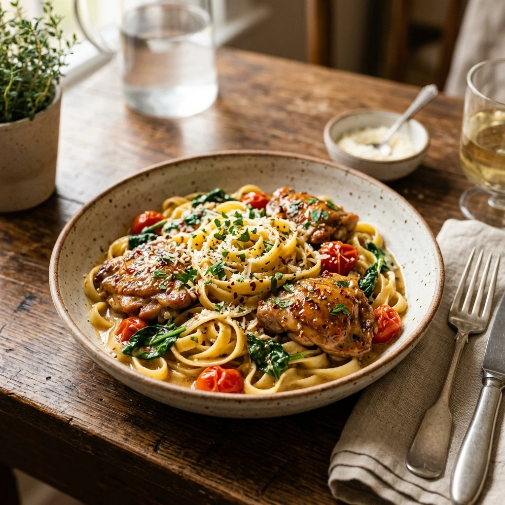 Creamy Honey Garlic Chicken Pasta Sweet & Savory