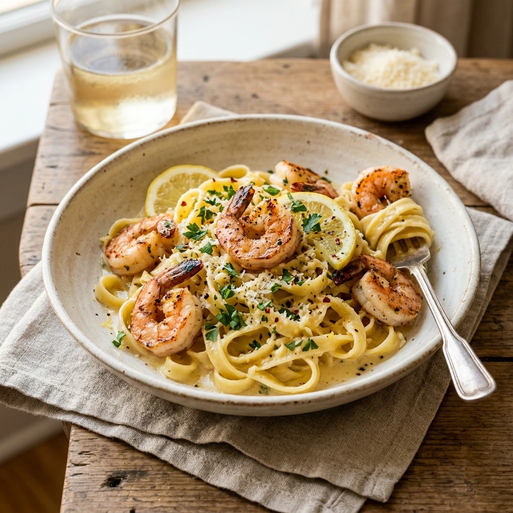 Creamy Lemon Garlic Shrimp Pasta One Pot 20 Minute Weeknight Easy