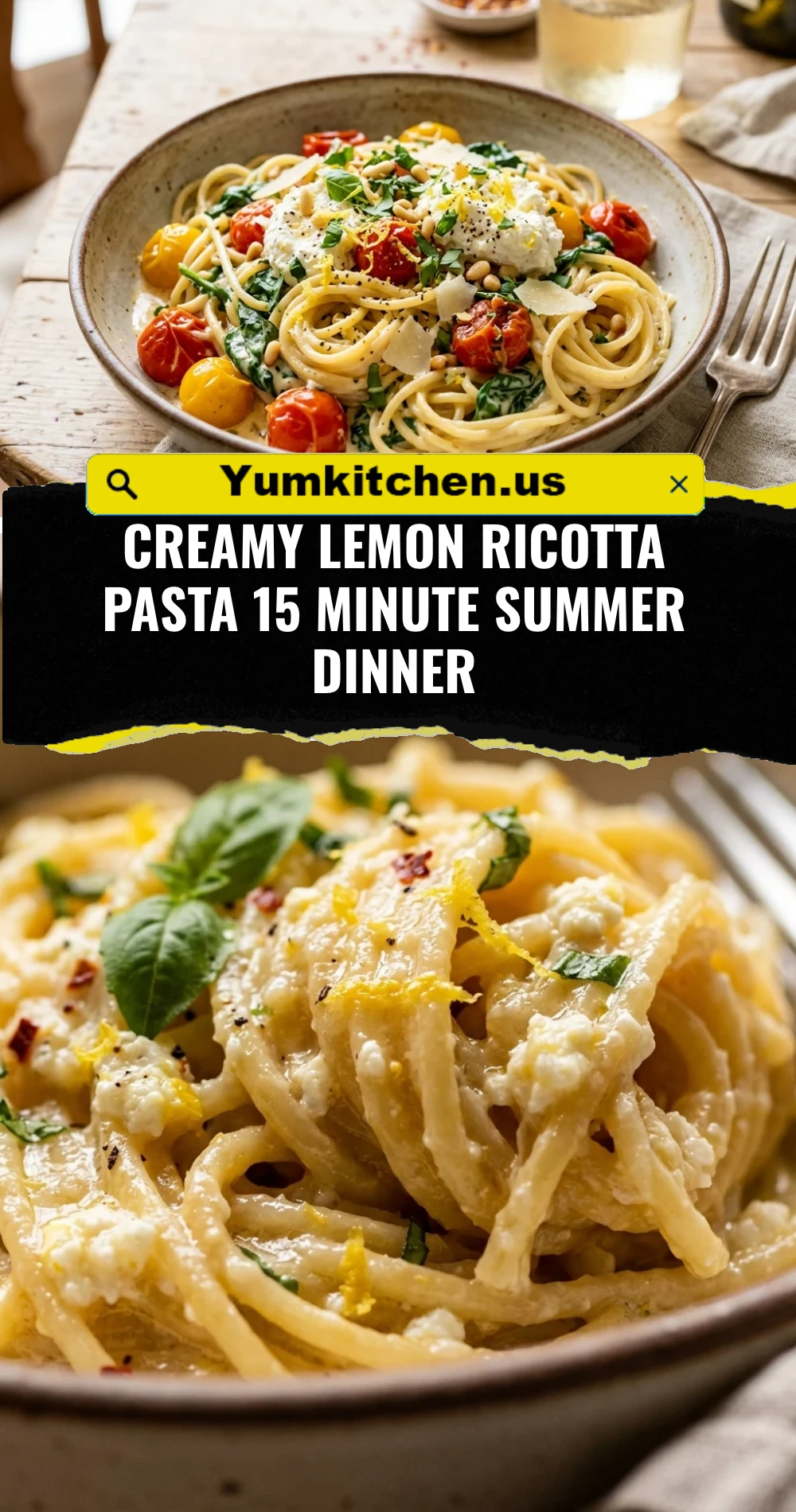 Creamy Lemon Ricotta Pasta 15 Minute Summer Dinner