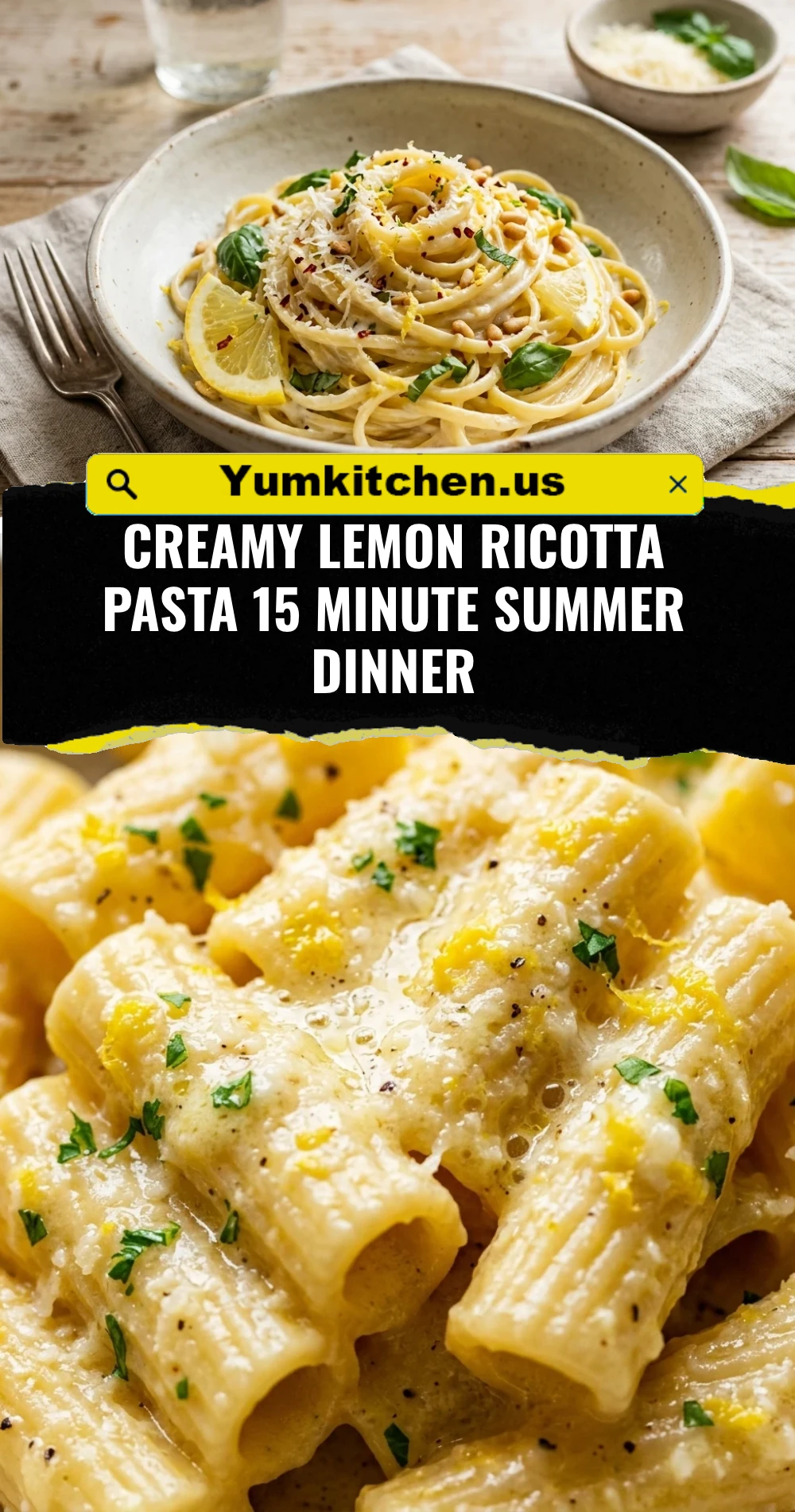 Creamy Lemon Ricotta Pasta 15 Minute Summer Dinner